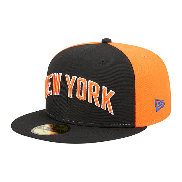 New York Knicks New Era NBA 2022-23 CITY EDITION 59Fifty Fitted Hat - Black/Orange