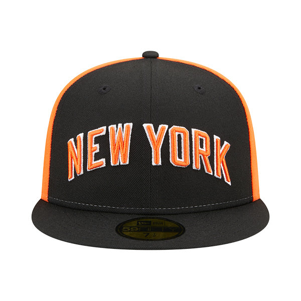 New York Knicks New Era NBA 2022-23 CITY EDITION 59Fifty Fitted Hat - Black/Orange