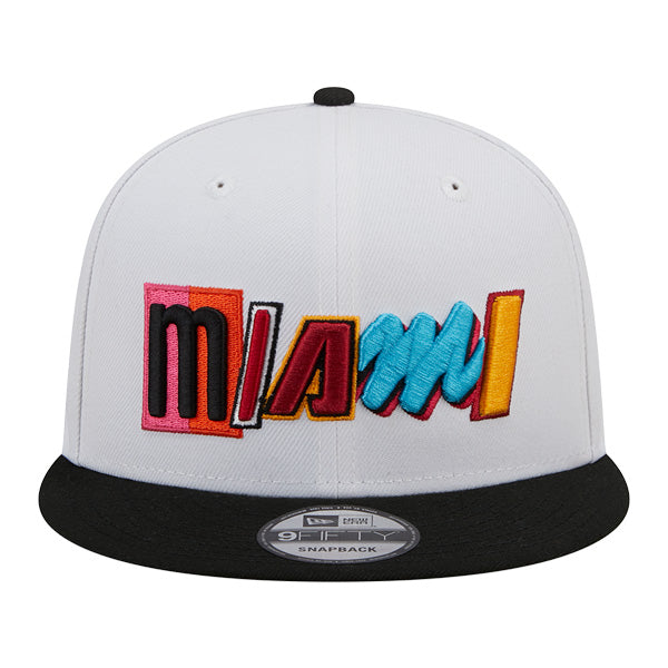 Miami Heat New Era NBA 2022-23 CITY EDITION 9Fifty Snapback Hat -White/Black