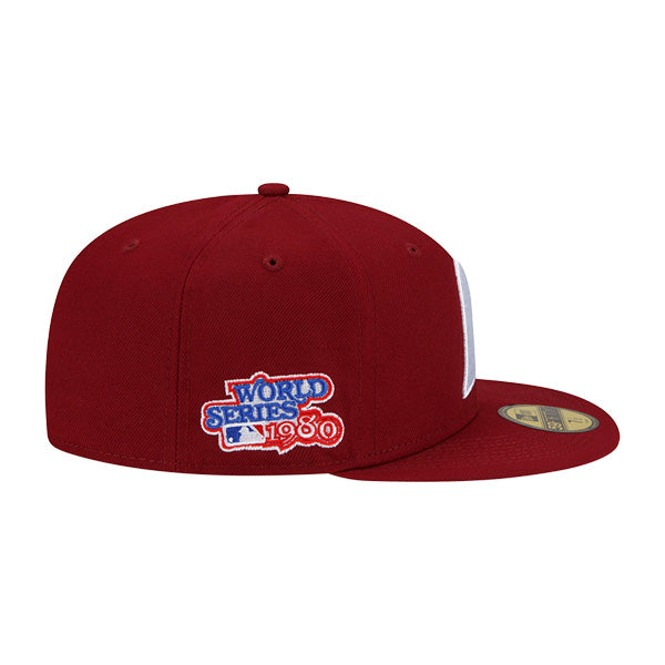 Philadelphia Phillies 1980 WORLD SERIES New Era Exclusive 59Fifty Fitted Hat - Maroon/Gray UV