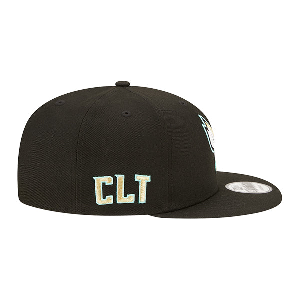 Charlotte Hornets New Era NBA 2022-23 CITY EDITION Alternate 9Fifty Snapback Hat - Black/Gold/Mint