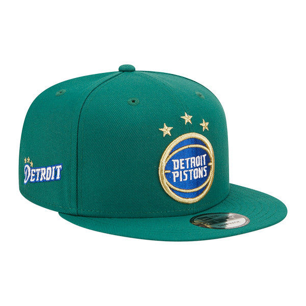 Detroit Pistons New Era NBA 2022-23 CITY EDITION Alternate 9Fifty Snapback Hat - Green/Royal/Gold