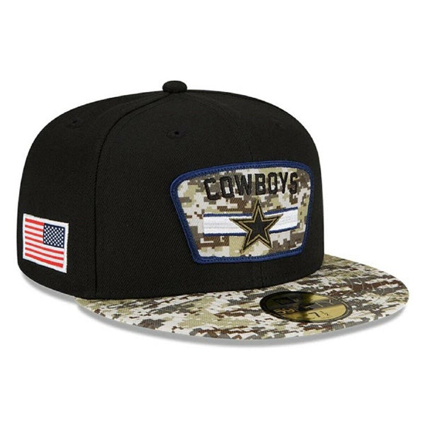 Dallas Cowboys New Era 2021 Salute To Service 59FIFTY Fitted Hat - Black/Camo