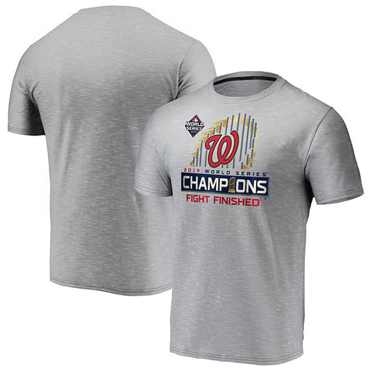 Washington Nationals Fanatics 2019 World Series Champions Locker Room Space Dye T-Shirt - Gray