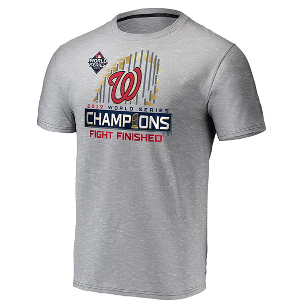 Washington Nationals Fanatics 2019 World Series Champions Locker Room Space Dye T-Shirt - Gray