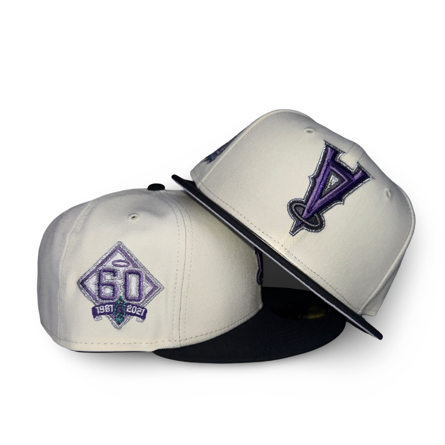 Anaheim Angels 'TWO-FACED ANGELS" Exclusive New Era 59Fifty Fitted Hat - Chrome/Black
