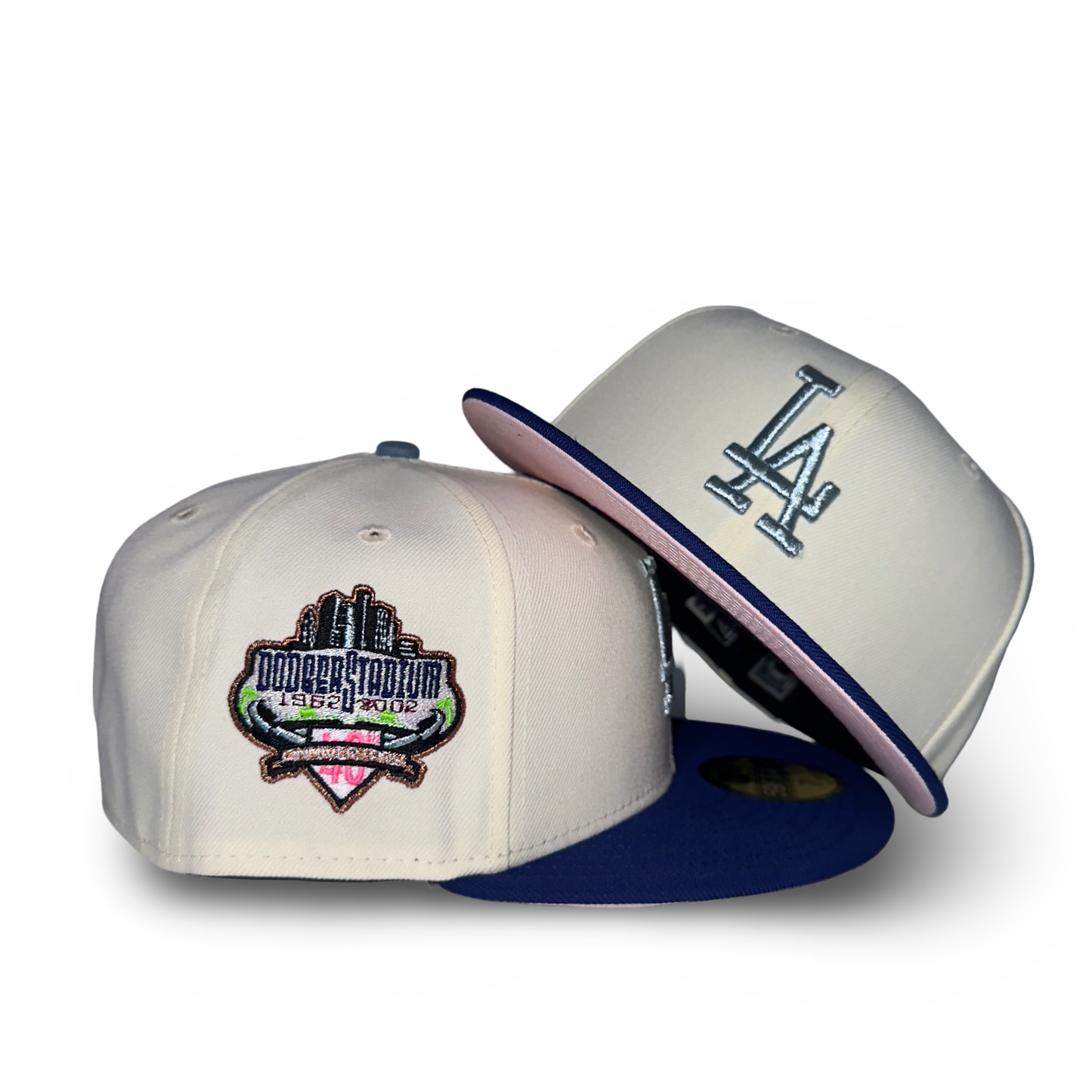 Los Angeles Dodgers "LA LIGHTS" Exclusive New Era 59Fifty Fitted Hat - Chrome/Dark Royal/Pinky UV