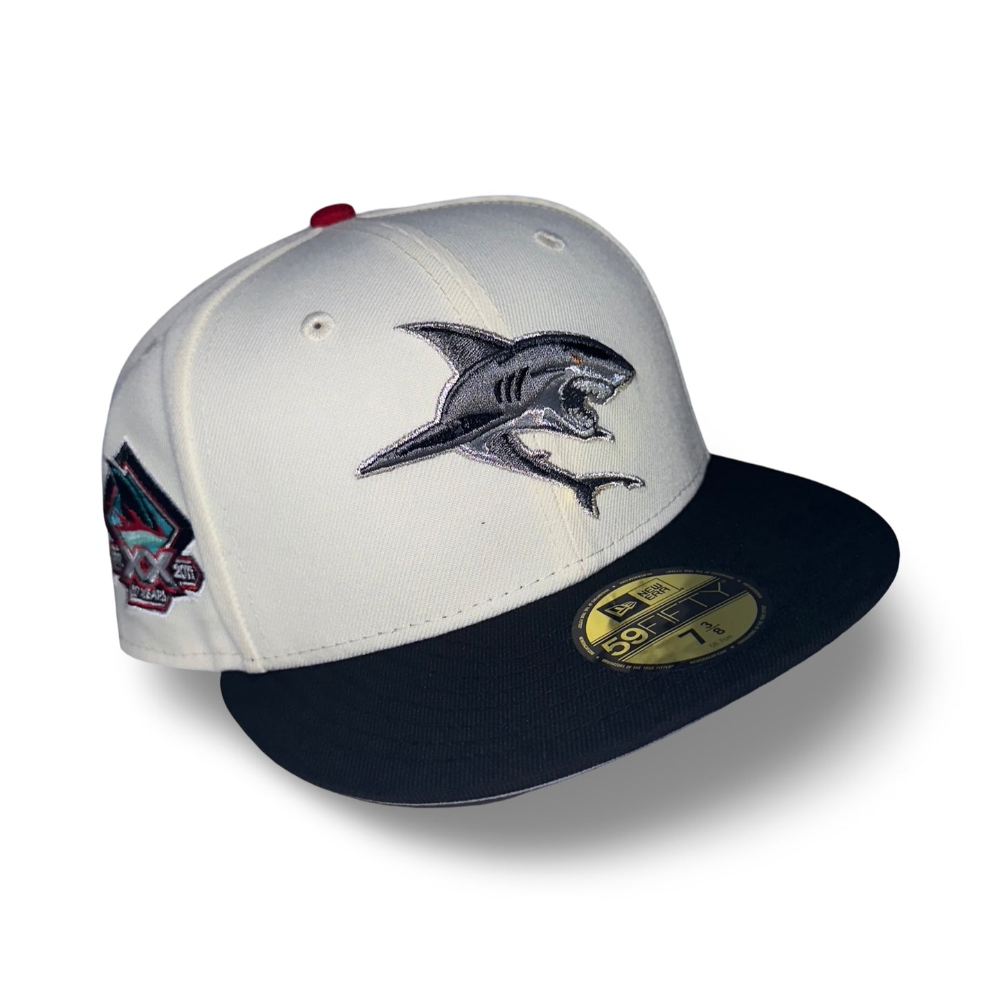 San Jose Sharks "SHARK BAIT" Exclusive New Era 59Fifty Fitted Hat - Chrome/Black