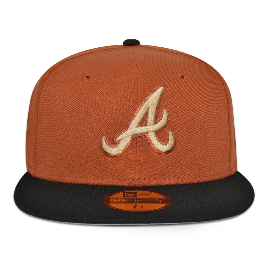 Atlanta Braves "NO TICKETS, NO SKATES" Exclusive New Era 59Fifty Fitted Hat - Rust/Black