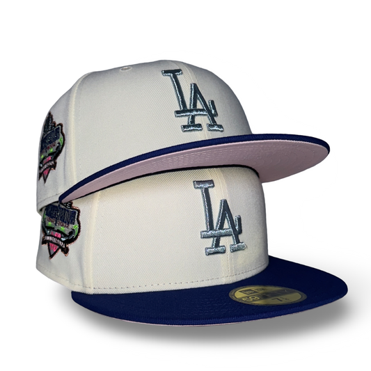 Los Angeles Dodgers "LA LIGHTS" Exclusive New Era 59Fifty Fitted Hat - Chrome/Dark Royal/Pinky UV