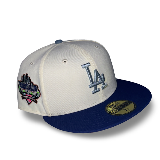 Los Angeles Dodgers "LA LIGHTS" Exclusive New Era 59Fifty Fitted Hat - Chrome/Dark Royal/Pinky UV