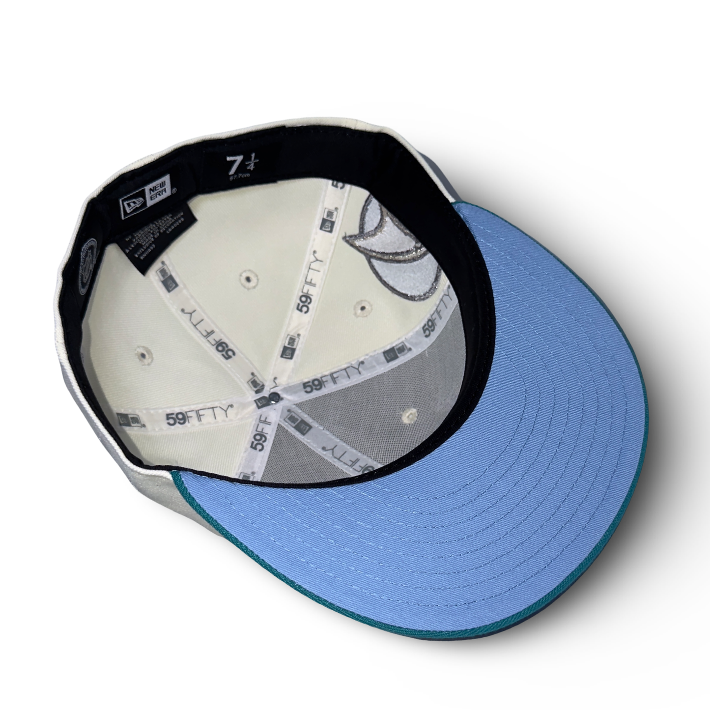 San Jose Sharks "BEWARE" Exclusive New Era 59Fifty Fitted Hat - Chrome/Teal/Icy UV