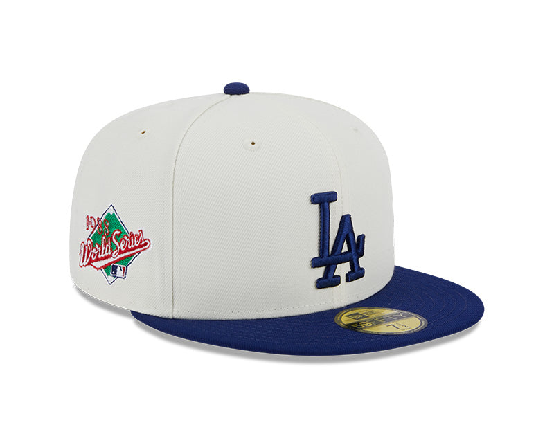 Los Angeles Dodgers 1988 WORLD SERIES Exclusive New Era RETRO 59FIFTY Fitted Hat - Chrome/Royal