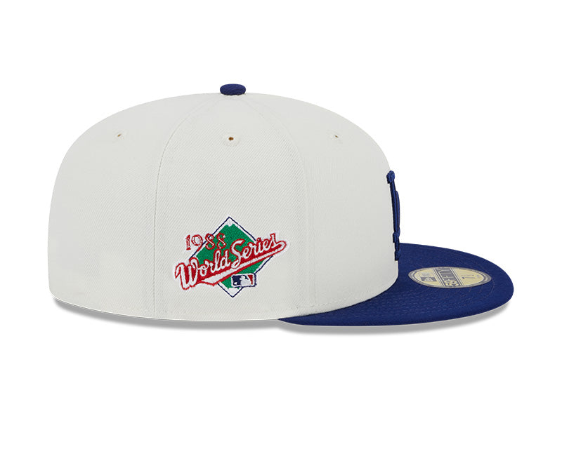 Los Angeles Dodgers 1988 WORLD SERIES Exclusive New Era RETRO 59FIFTY Fitted Hat - Chrome/Royal