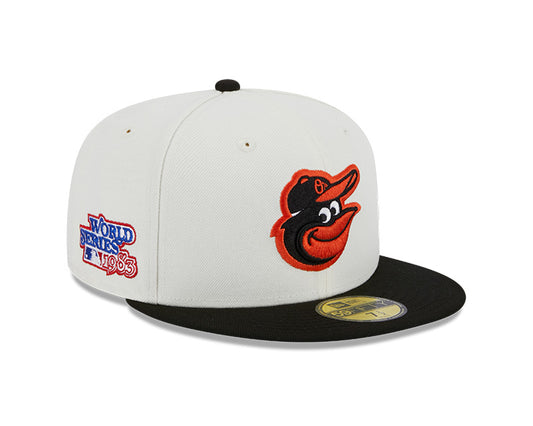 Baltimore Orioles 1983 WORLD SERIES Exclusive New Era RETRO 59FIFTY Fitted Hat - Chrome/Black