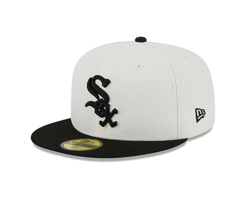 Chicago White Sox 2005 WORLD SERIES Exclusive New Era RETRO 59FIFTY Fitted Hat - Chrome/Black
