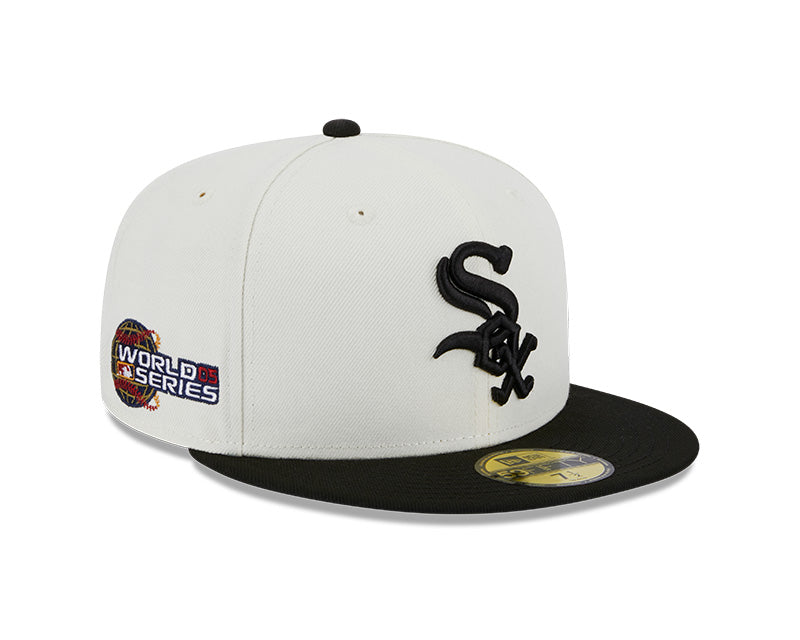 Chicago White Sox 2005 WORLD SERIES Exclusive New Era RETRO 59FIFTY Fitted Hat - Chrome/Black