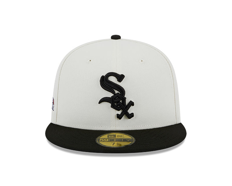 Chicago White Sox 2005 WORLD SERIES Exclusive New Era RETRO 59FIFTY Fitted Hat - Chrome/Black