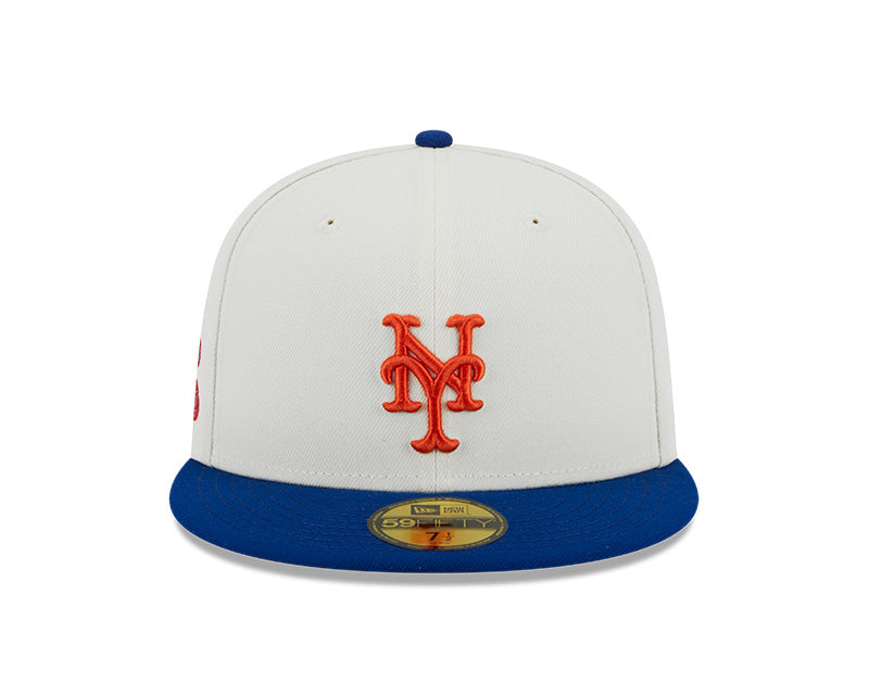 New York Mets 1986 WORLD SERIES Exclusive New Era RETRO 59FIFTY Fitted Hat - Chrome/Royal