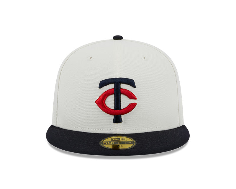 Minnesota Twins 1991 WORLD SERIES Exclusive New Era RETRO 59FIFTY Fitted Hat - Chrome/Navy