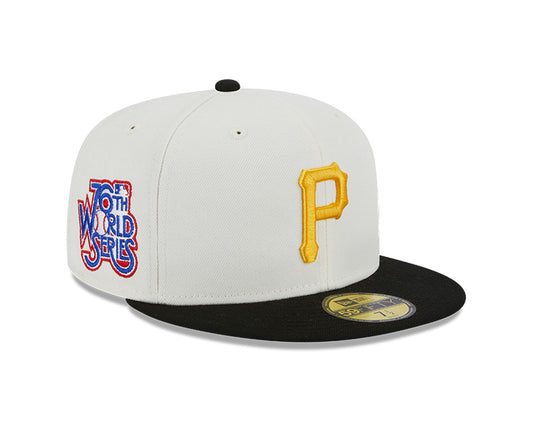 Pittsburgh Pirates 1976 WORLD SERIES Exclusive New Era RETRO 59FIFTY Fitted Hat - Chrome/Black
