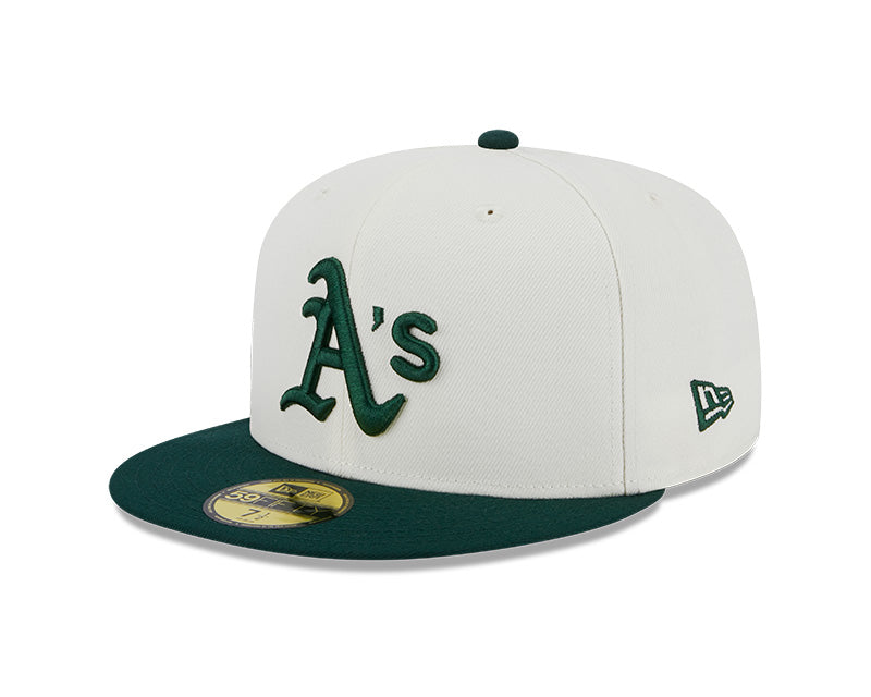 Oakland Athletics 1989 WORLD SERIES Exclusive New Era RETRO 59FIFTY Fitted Hat - Chrome/Pine