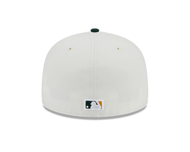Oakland Athletics 1989 WORLD SERIES Exclusive New Era RETRO 59FIFTY Fitted Hat - Chrome/Pine