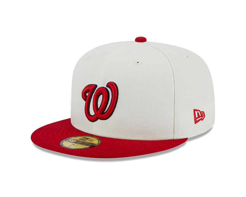 Washington Nationals 2019 WORLD SERIES Exclusive New Era RETRO 59FIFTY Fitted Hat - Chrome/Red