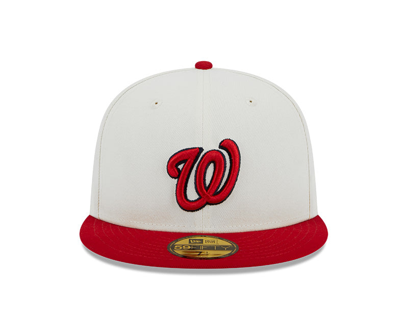 Washington Nationals 2019 WORLD SERIES Exclusive New Era RETRO 59FIFTY Fitted Hat - Chrome/Red
