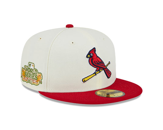 St.Louis Cardinals 2011 WORLD SERIES Exclusive New Era RETRO 59FIFTY Fitted Hat - Chrome/Red