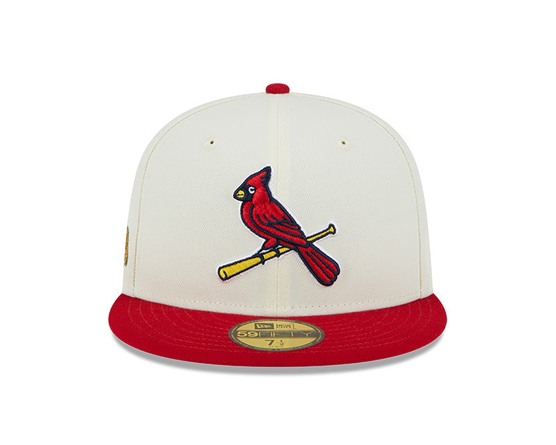 St.Louis Cardinals 2011 WORLD SERIES Exclusive New Era RETRO 59FIFTY Fitted Hat - Chrome/Red