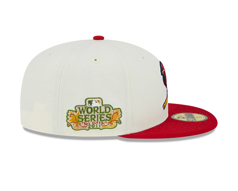 St.Louis Cardinals 2011 WORLD SERIES Exclusive New Era RETRO 59FIFTY Fitted Hat - Chrome/Red