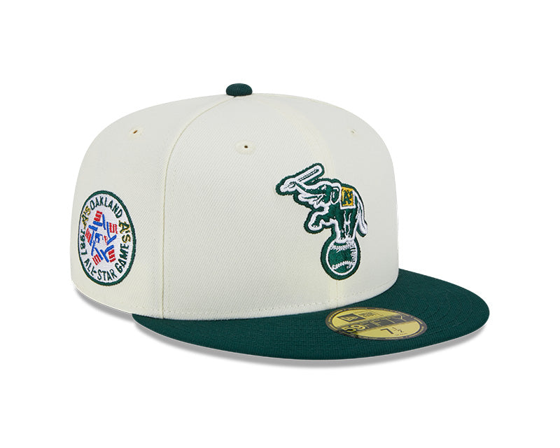 Oakland Athletics 1987 ALL-STAR GAME Cooperstown Exclusive New Era RETRO 59FIFTY Fitted Hat - Chrome/Pine