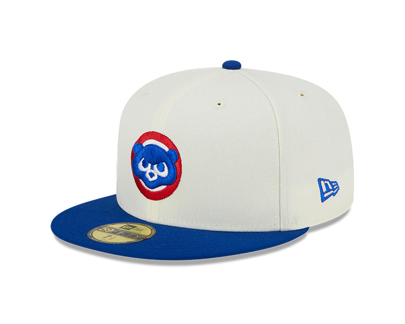 Chicago Cubs 1990 WORLD SERIES Exclusive New Era RETRO 59FIFTY Fitted Hat - Chrome/Royal