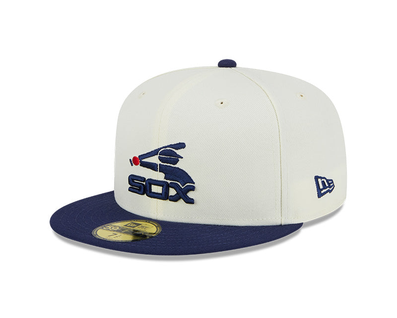 Chicago White Sox 50th ANNIVERSARY 1933-83 Cooperstown Exclusive New Era RETRO 59FIFTY Fitted Hat - Chrome/Navy