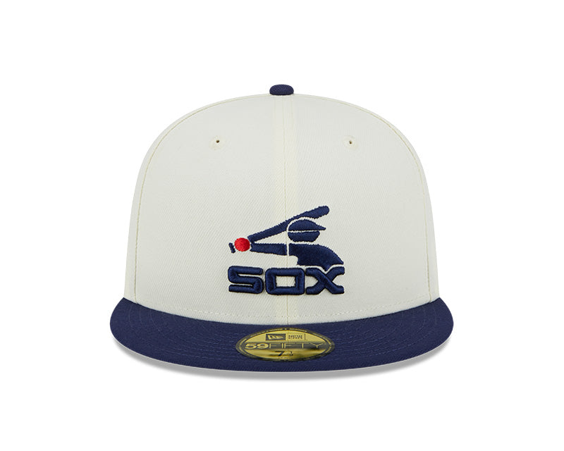 Chicago White Sox 50th ANNIVERSARY 1933-83 Cooperstown Exclusive New Era RETRO 59FIFTY Fitted Hat - Chrome/Navy