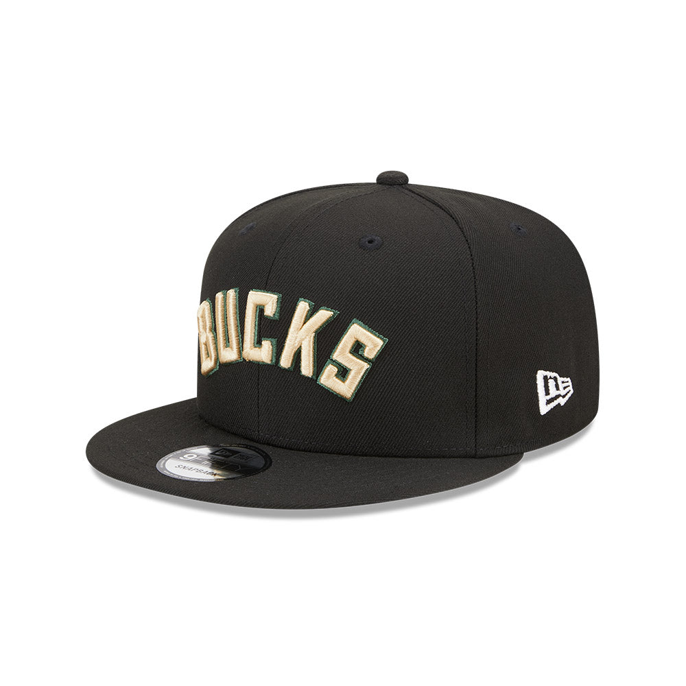 Milwaukee Bucks New Era Jersey Hook Statement Edition 9FIFTY Snapback Hat -Black