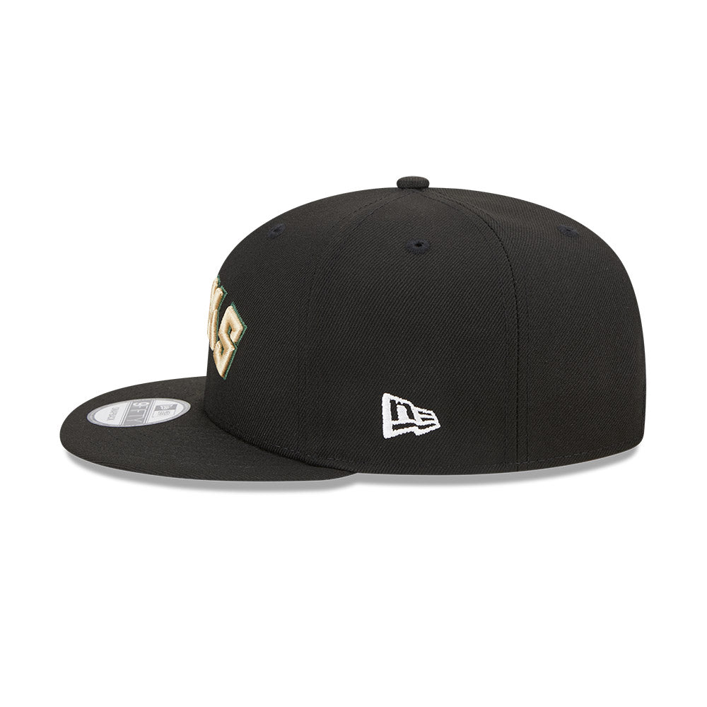 Milwaukee Bucks New Era Jersey Hook Statement Edition 9FIFTY Snapback Hat -Black