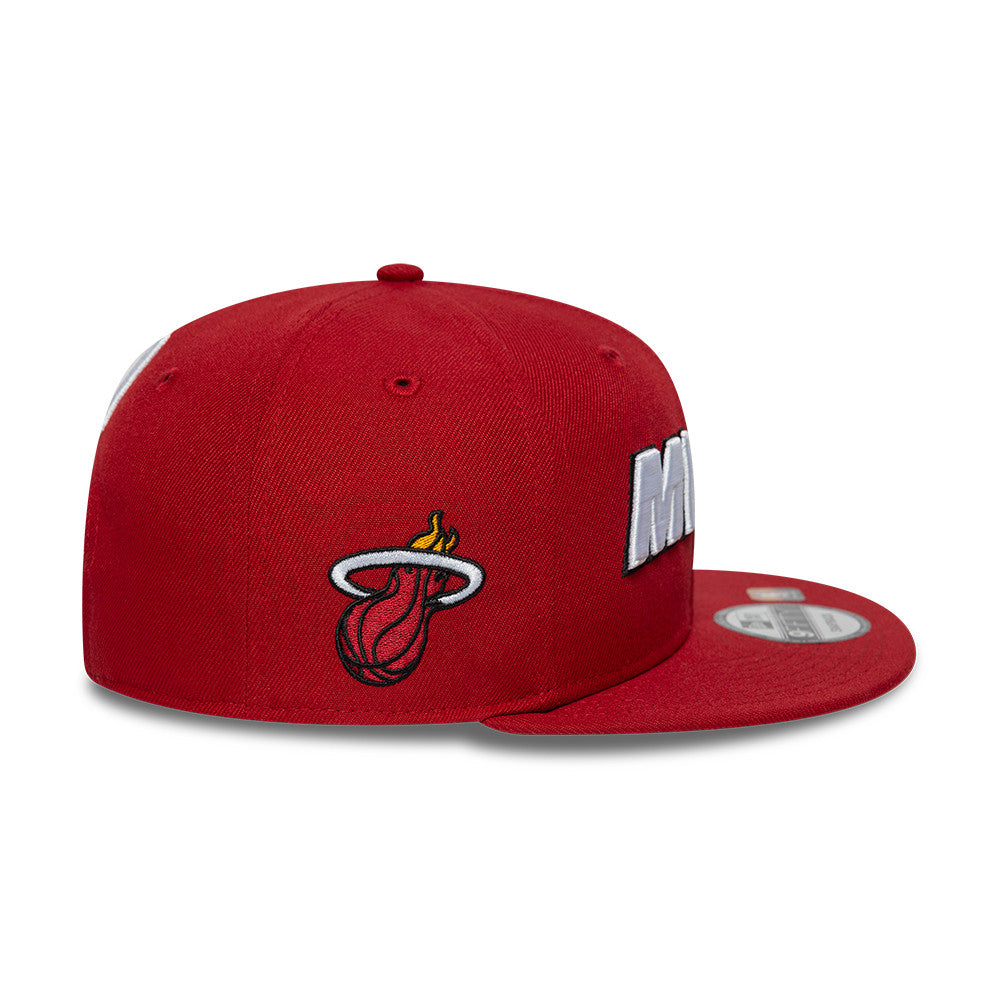 Miami Heat New Era Jersey Hook Statement Edition 9FIFTY Snapback Hat -Red