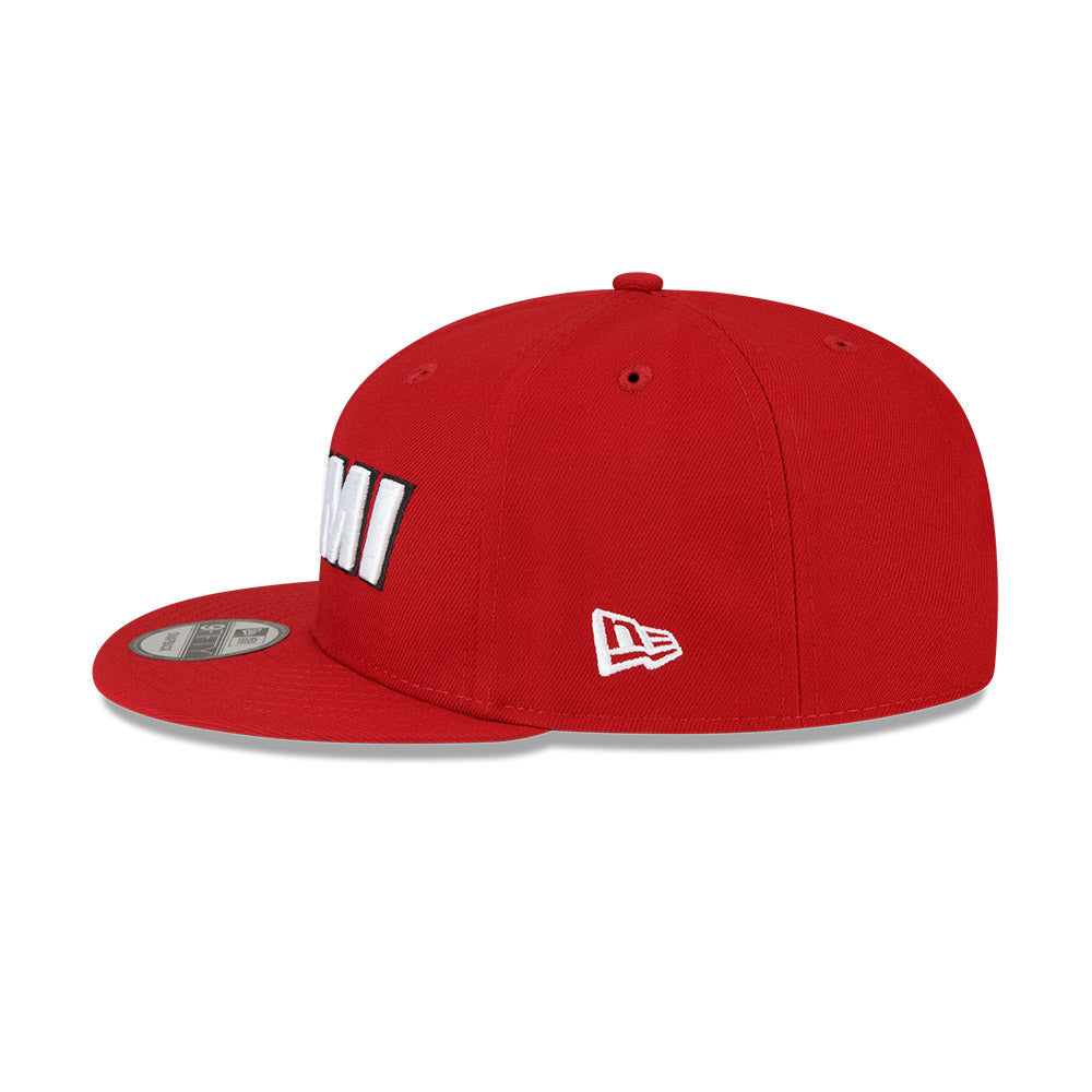 Miami Heat New Era Jersey Hook Statement Edition 9FIFTY Snapback Hat -Red