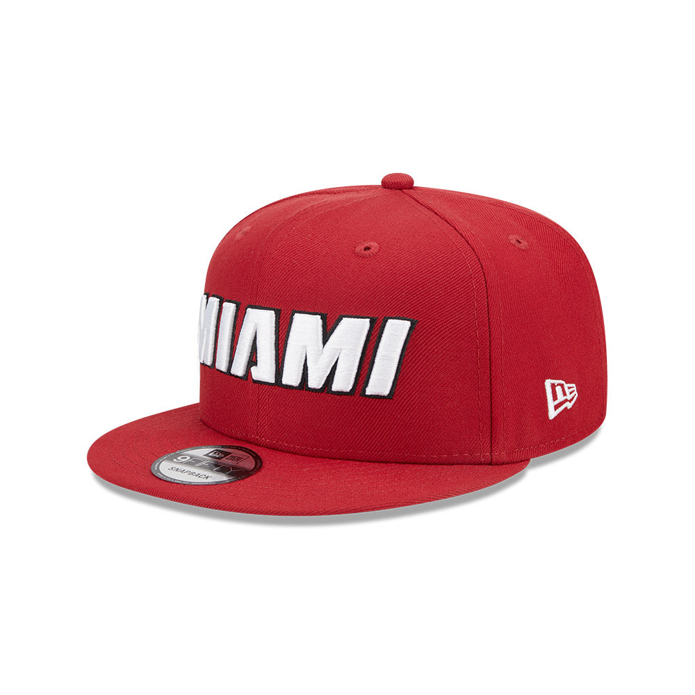 Miami Heat New Era Jersey Hook Statement Edition 9FIFTY Snapback Hat -Red