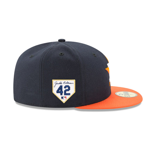 Houston Astros Road New Era 2024 Jackie Robinson Day 59FIFTY Fitted Hat - Navy/Orange