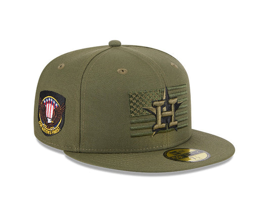 Houston Astros New Era 2023 Armed Forces Day On-Field 59FIFTY Fitted Hat - Olive