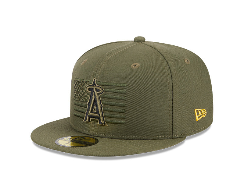 Los Angeles Angels New Era 2023 Armed Forces Day On-Field 59FIFTY Fitted Hat - Olive