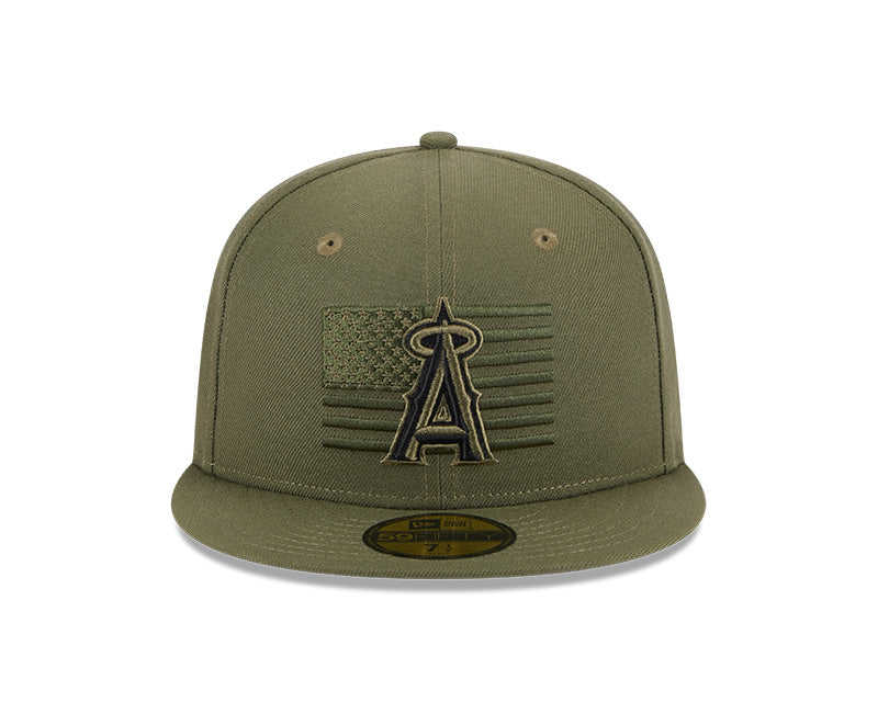 Los Angeles Angels New Era 2023 Armed Forces Day On-Field 59FIFTY Fitted Hat - Olive