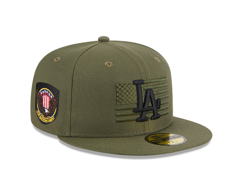 Los Angeles Dodgers New Era 2023 Armed Forces Day On-Field 59FIFTY Fitted Hat - Olive