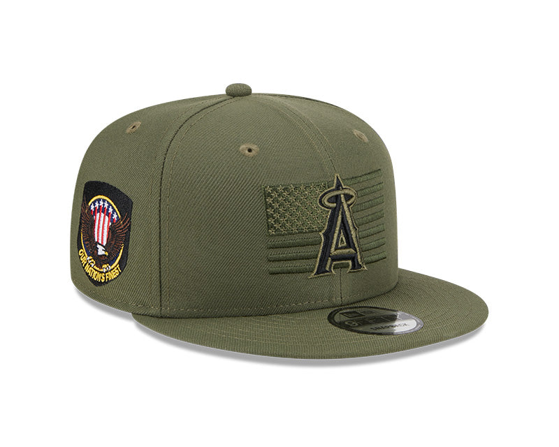 Los Angeles Angels New Era 2023 Armed Forces Day 9FIFTY Snapback Hat - Olive