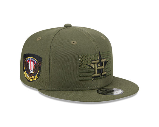 Houston Astros New Era 2023 Armed Forces Day 9FIFTY Snapback Hat - Olive