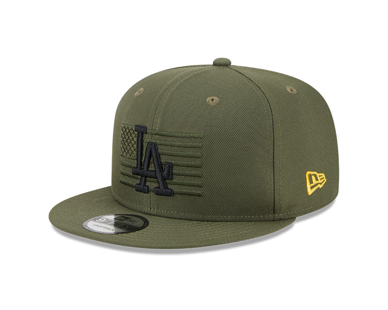 Los Angles Dodgers New Era 2023 Armed Forces Day 9FIFTY Snapback Hat - Olive