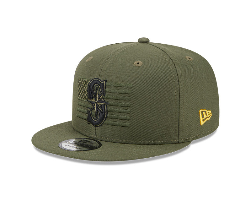 Seattle Mariners New Era 2023 Armed Forces Day 9FIFTY Snapback Hat - Olive